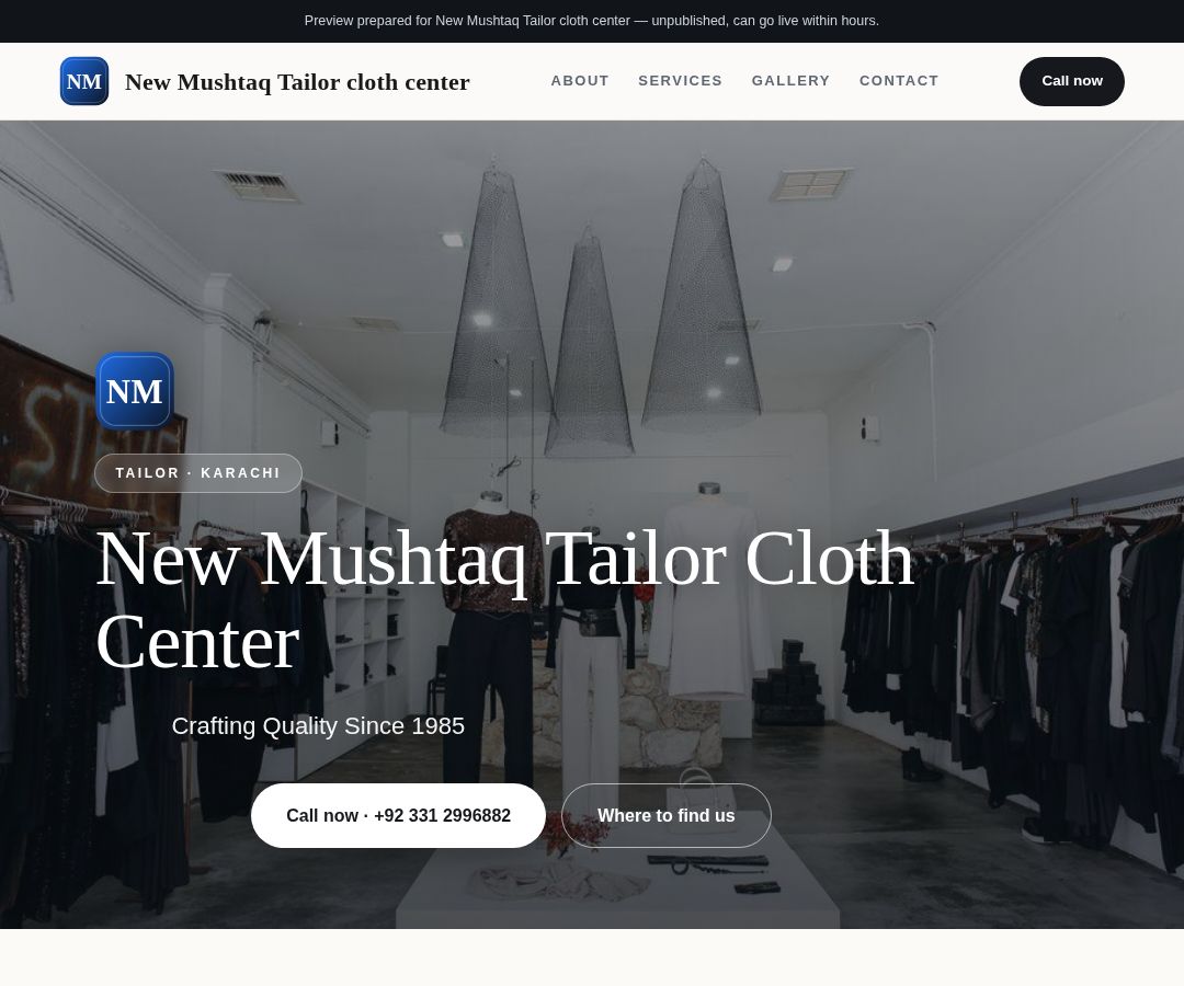 New Mushtaq Tailor cloth center