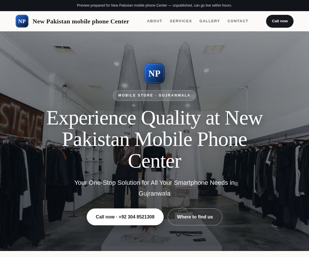 New Pakistan mobile phone Center