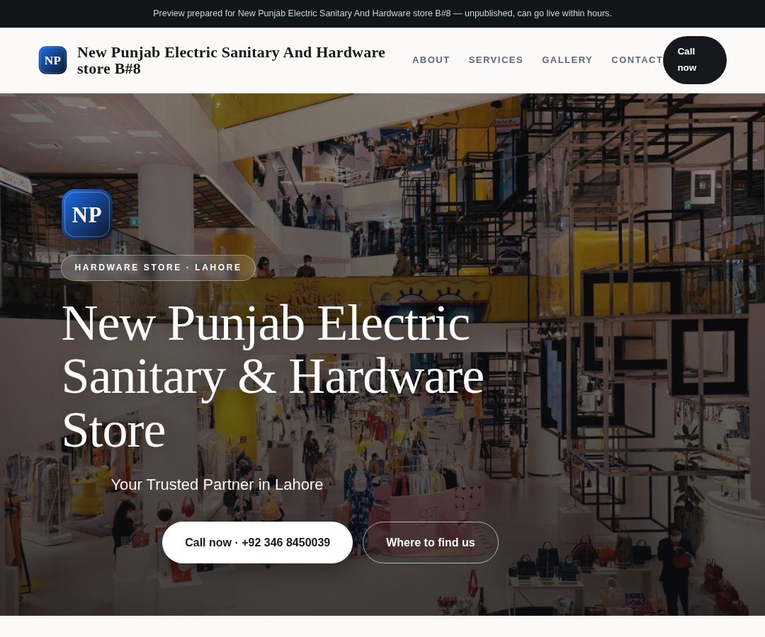 New Punjab Electric Sanitary And Hardware store B#8