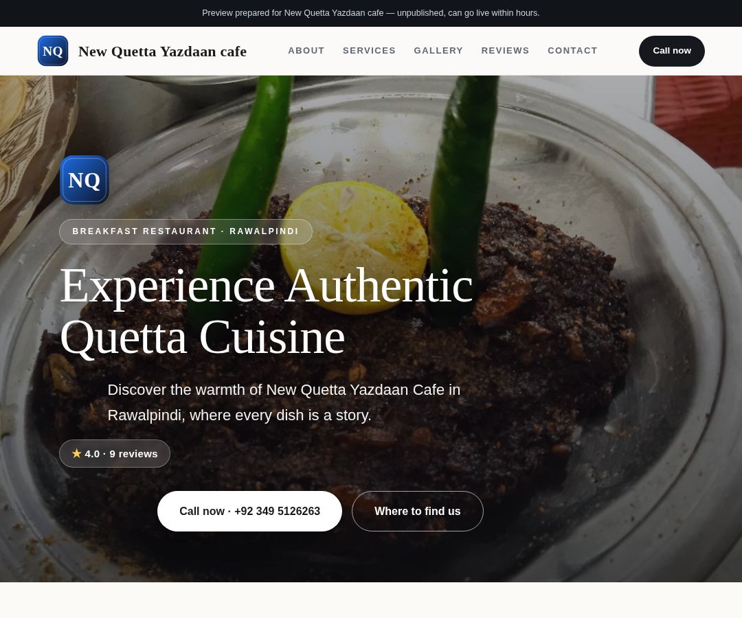 New Quetta Yazdaan cafe
