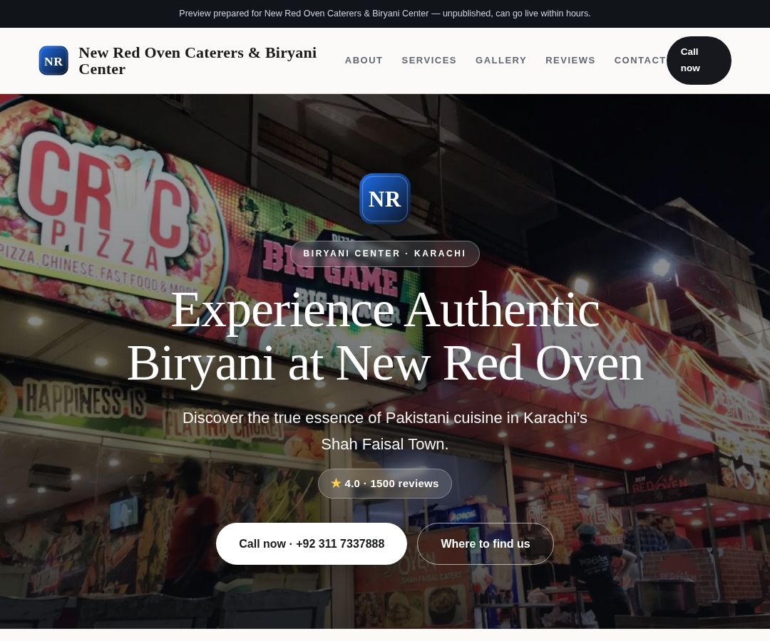 New Red Oven Caterers & Biryani Center