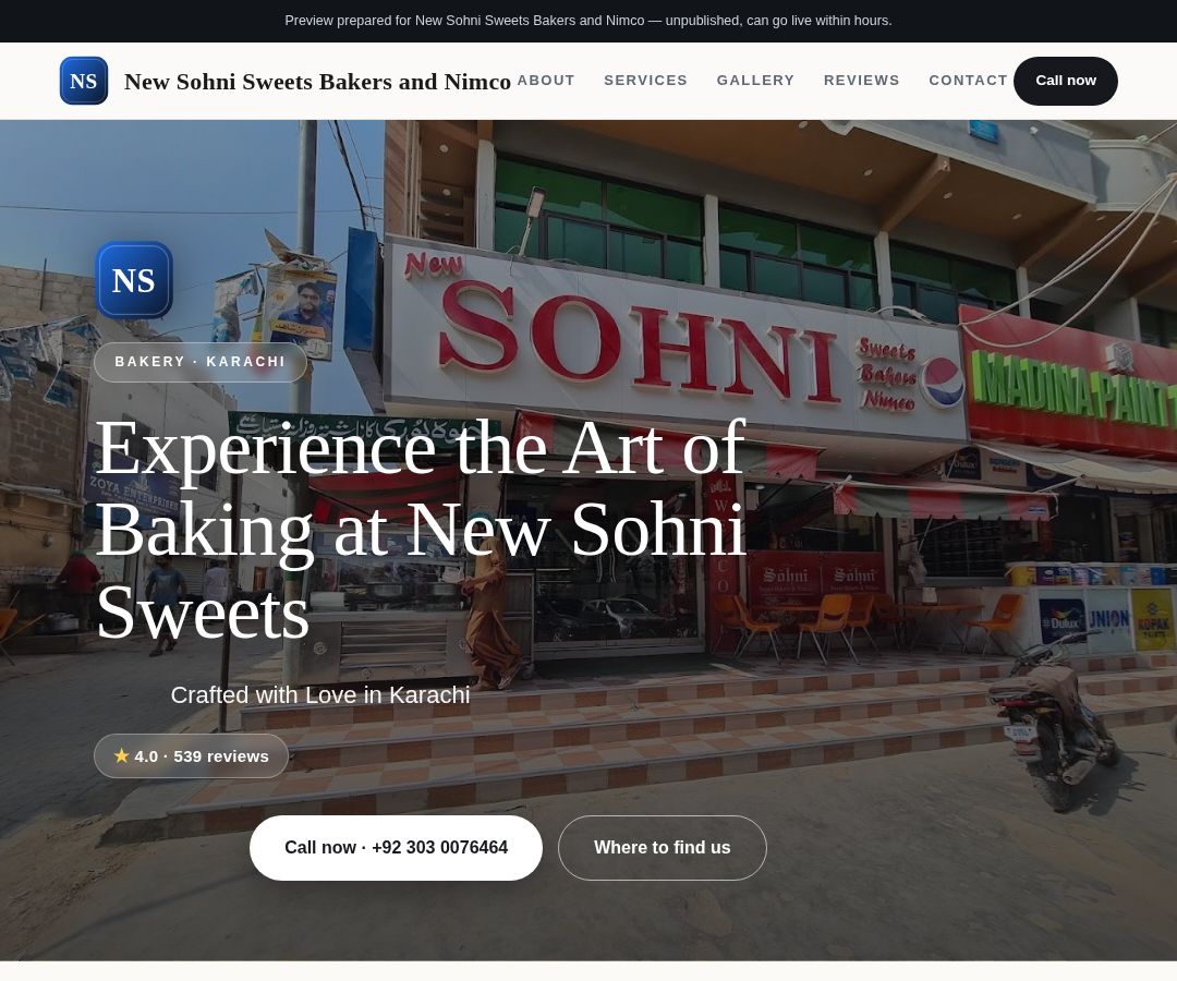 New Sohni Sweets Bakers and Nimco