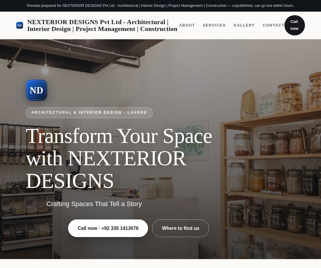 NEXTERIOR DESIGNS Pvt Ltd - Architectural | Interior Design | Project Management | Construction