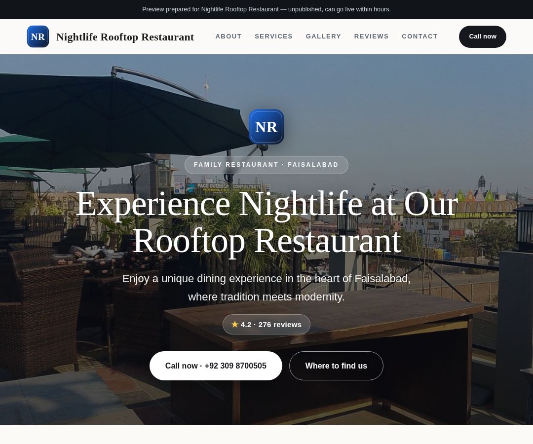Nightlife Rooftop Restaurant