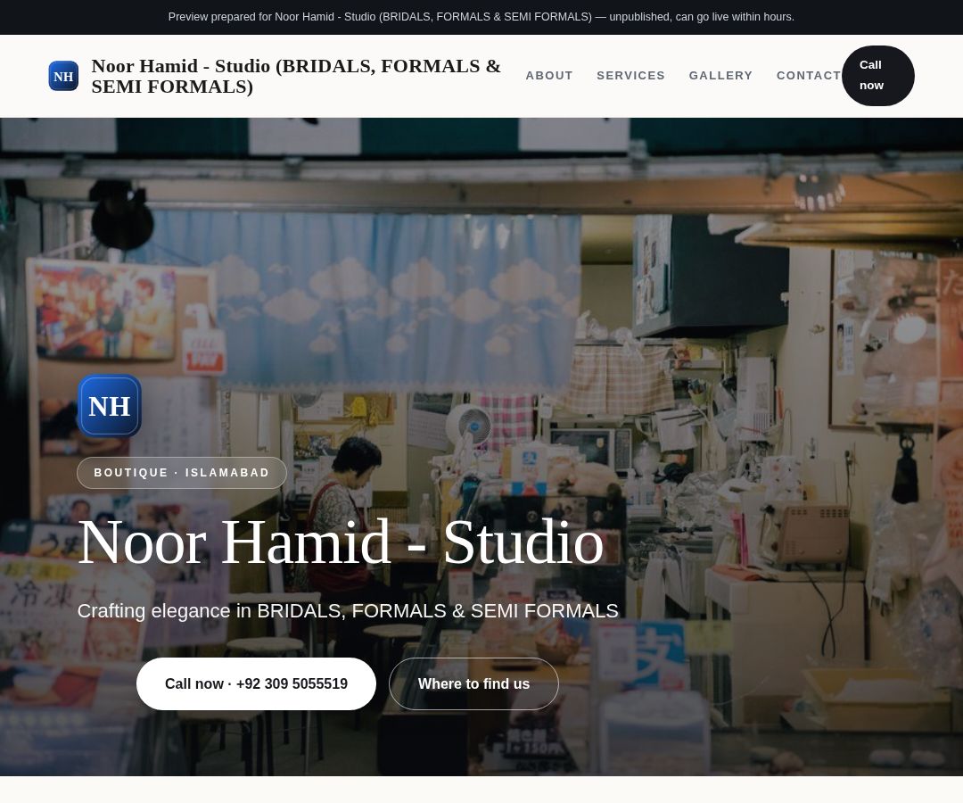 Noor Hamid - Studio (BRIDALS, FORMALS & SEMI FORMALS)
