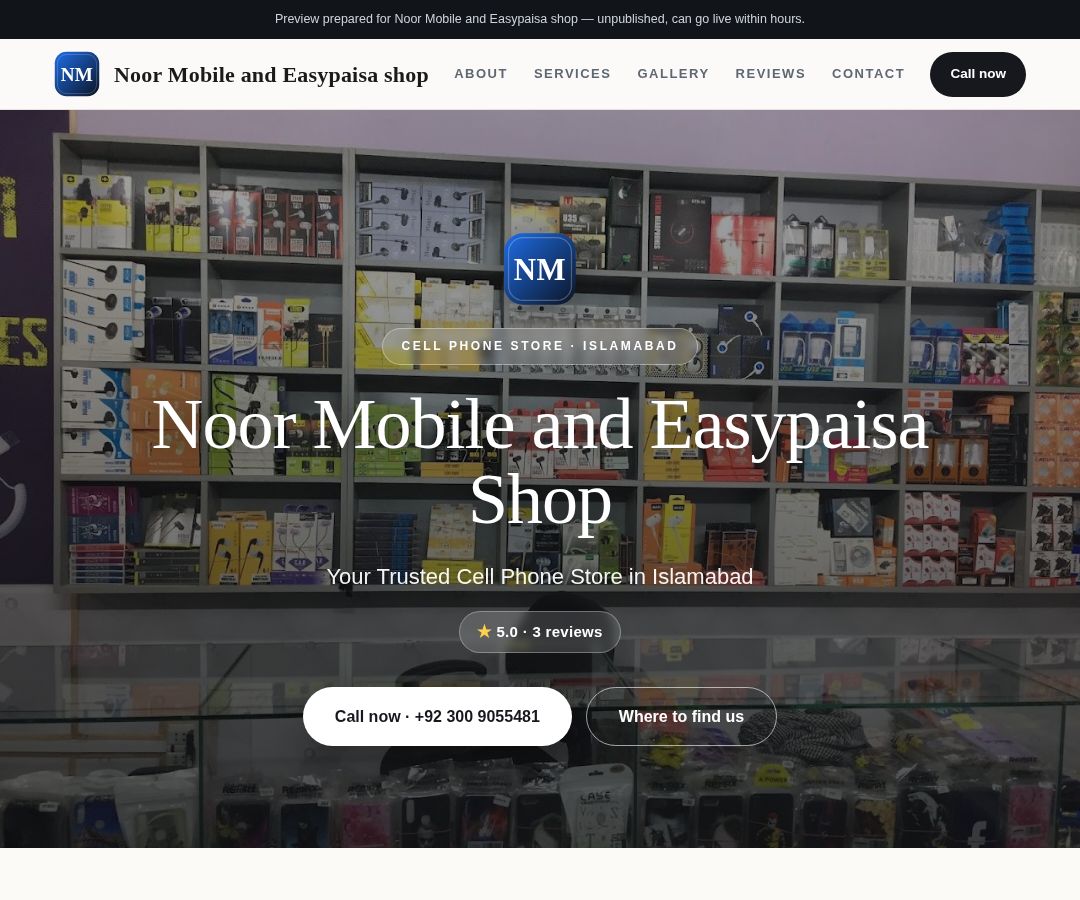 Noor Mobile and Easypaisa shop