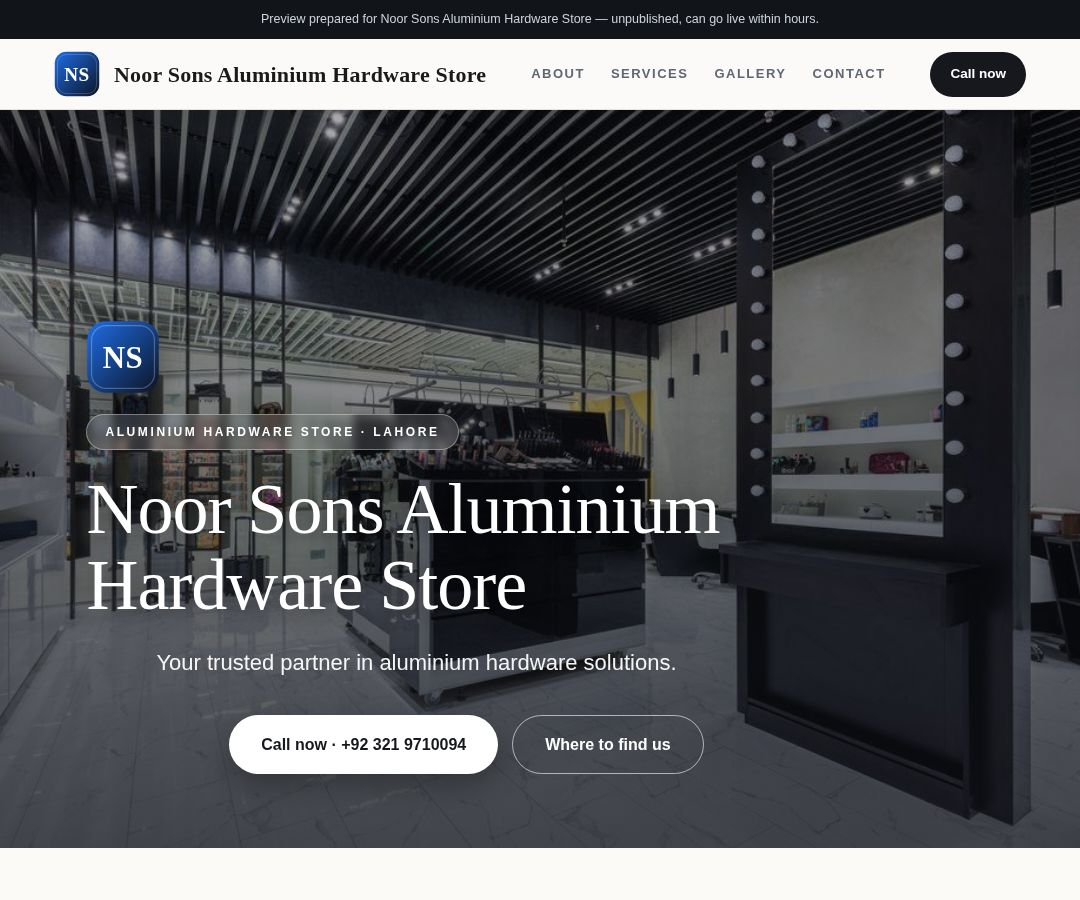 Noor Sons Aluminium Hardware Store