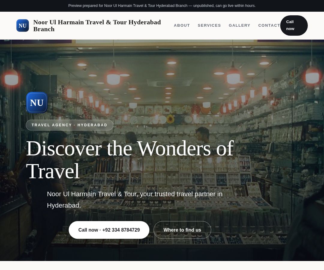 Noor Ul Harmain Travel & Tour Hyderabad Branch