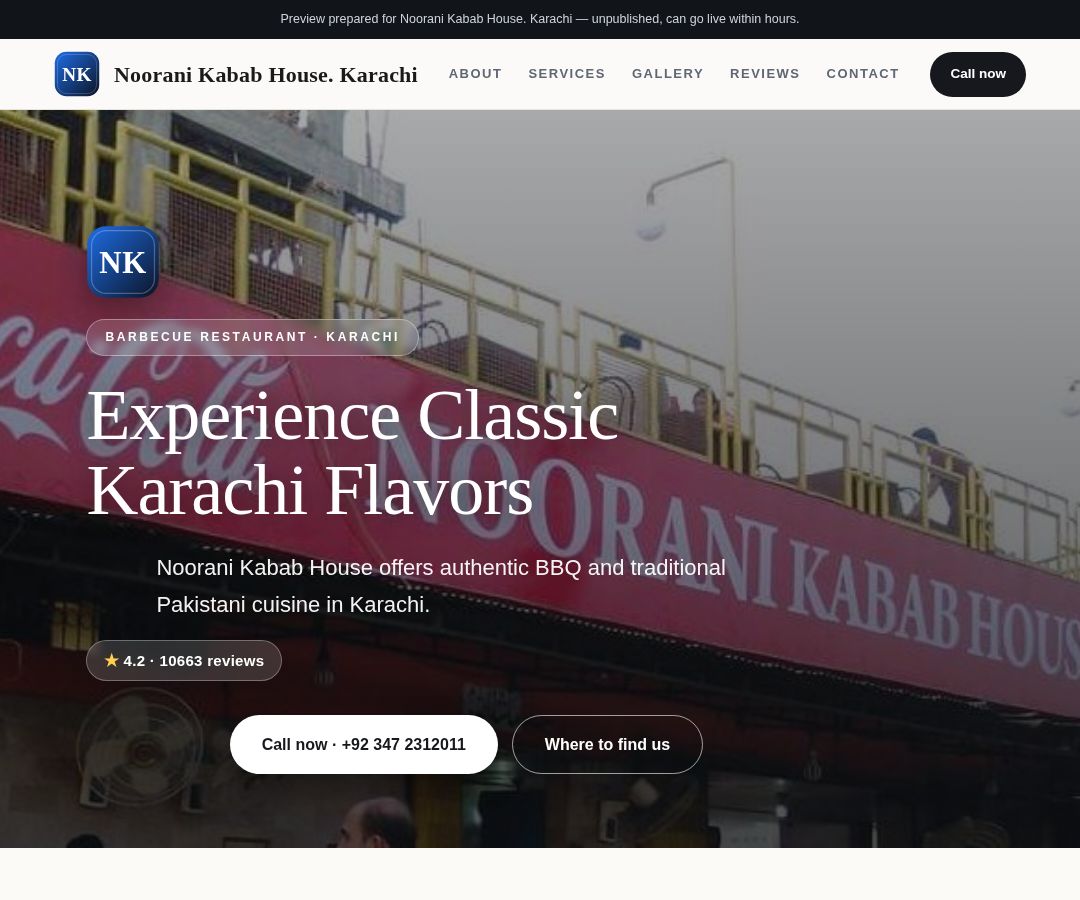 Noorani Kabab House. Karachi