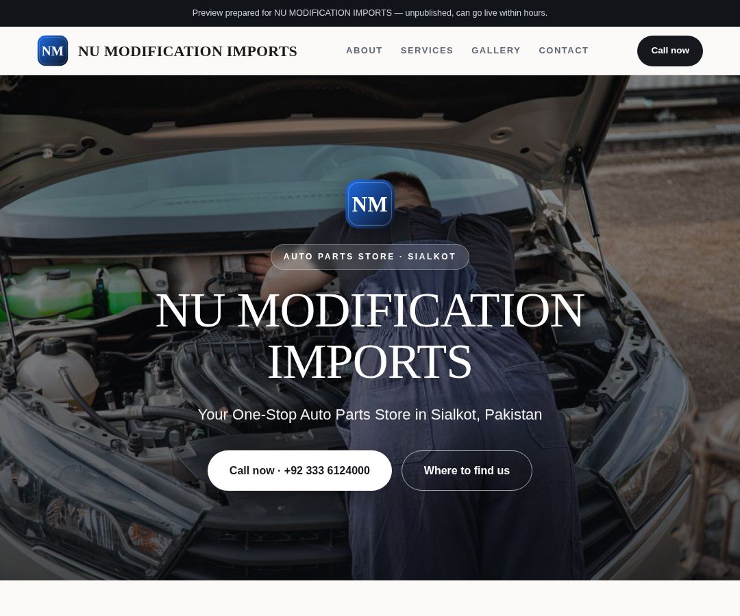 NU MODIFICATION IMPORTS