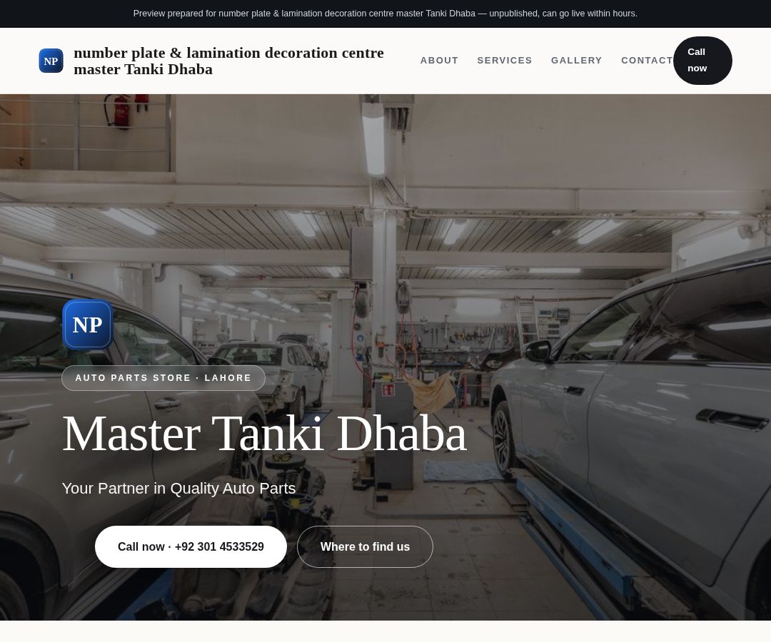number plate & lamination decoration centre master Tanki Dhaba