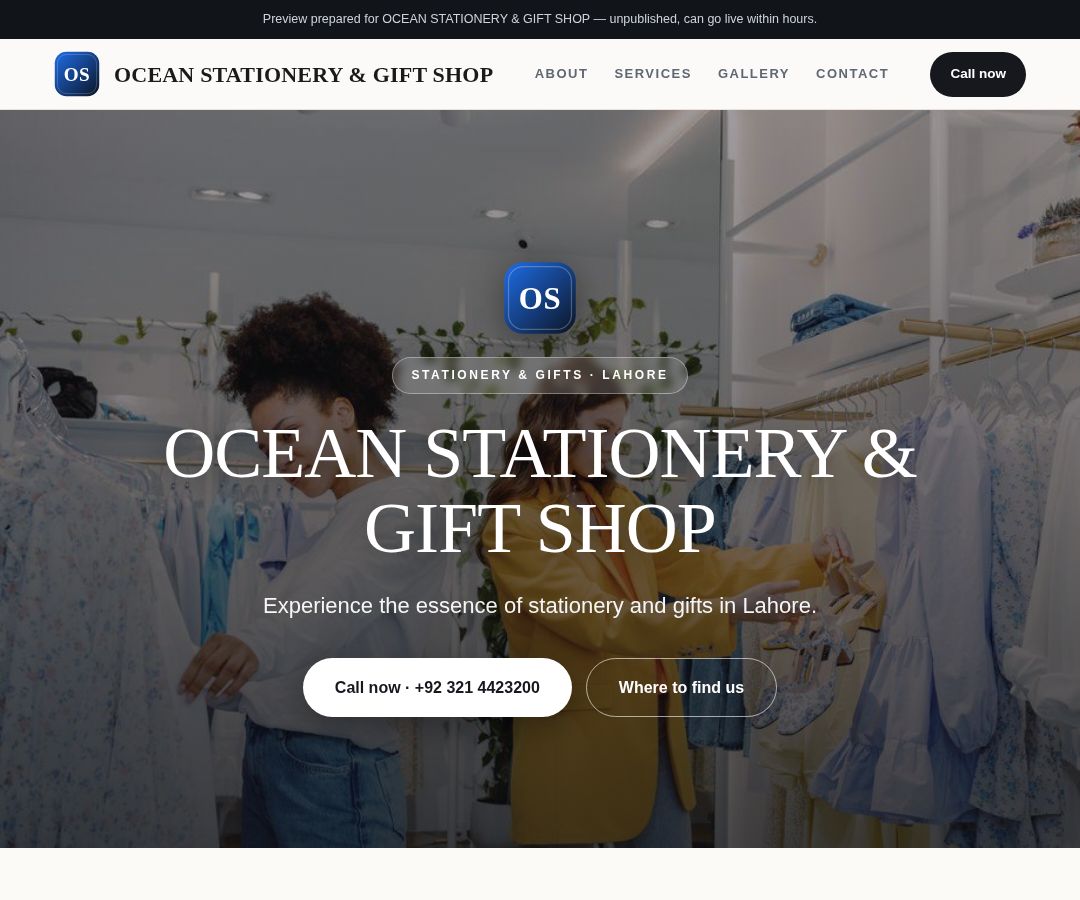 OCEAN STATIONERY & GIFT SHOP
