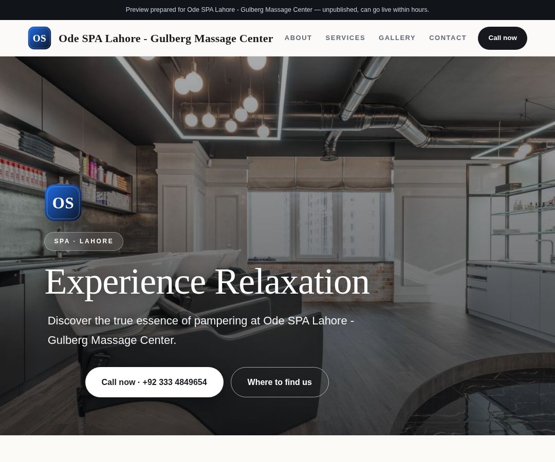 Ode SPA Lahore - Gulberg Massage Center
