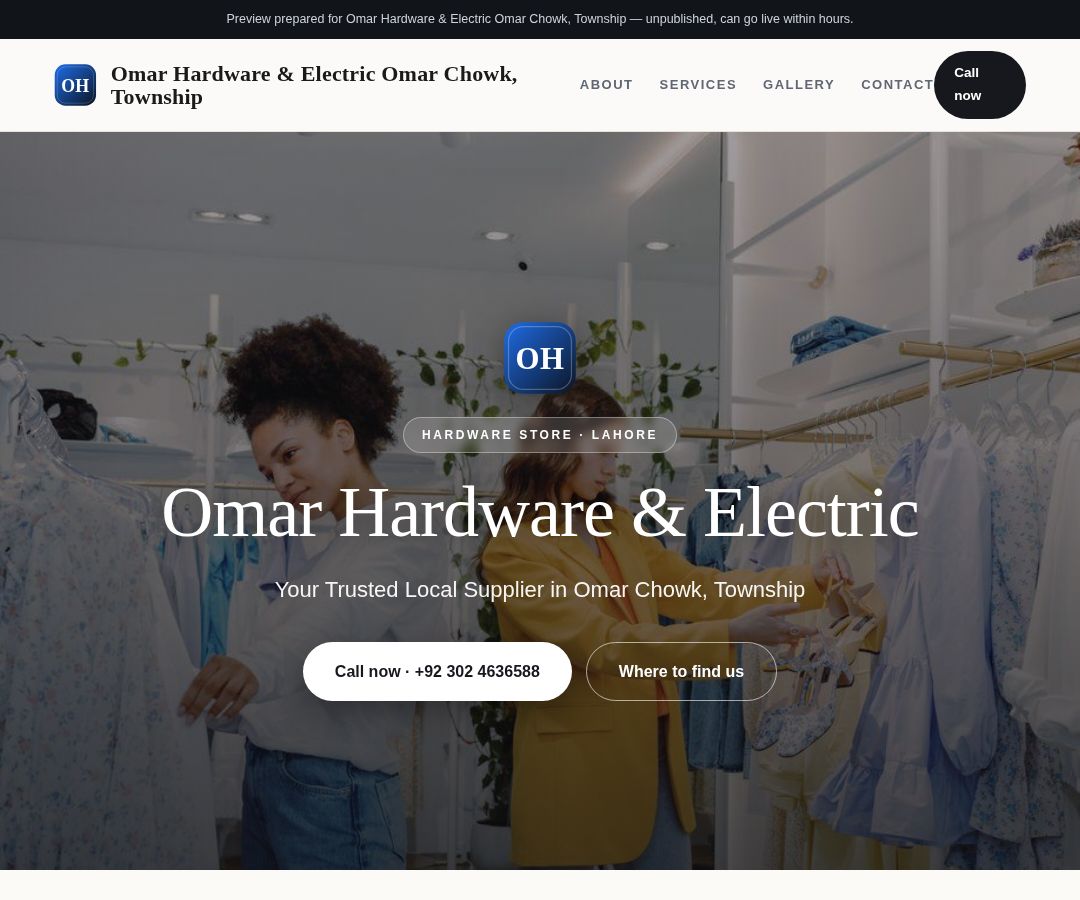 Omar Hardware & Electric Omar Chowk, Township