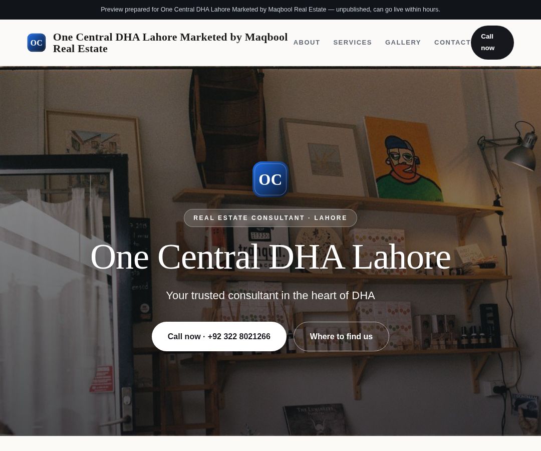 One Central DHA Lahore Marketed by Maqbool Real Estate