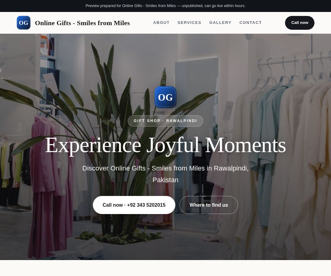 Online Gifts - Smiles from Miles