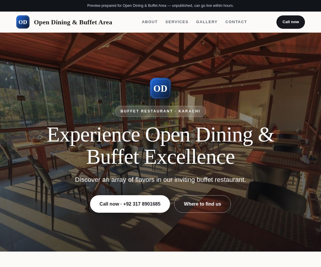 Open Dining & Buffet Area