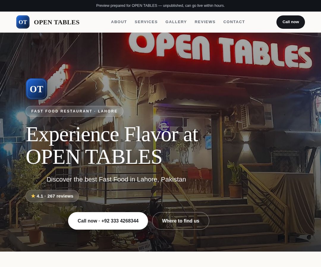 OPEN TABLES