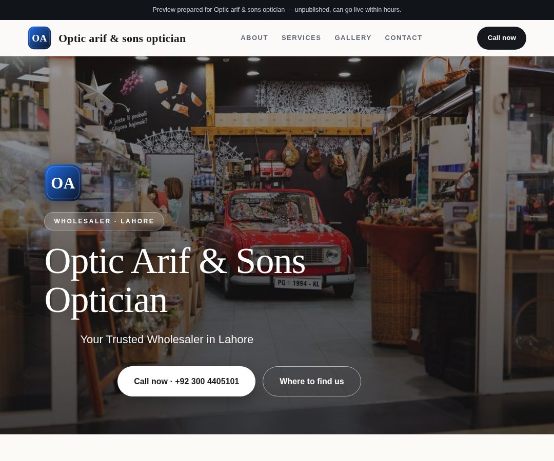 Optic arif & sons optician
