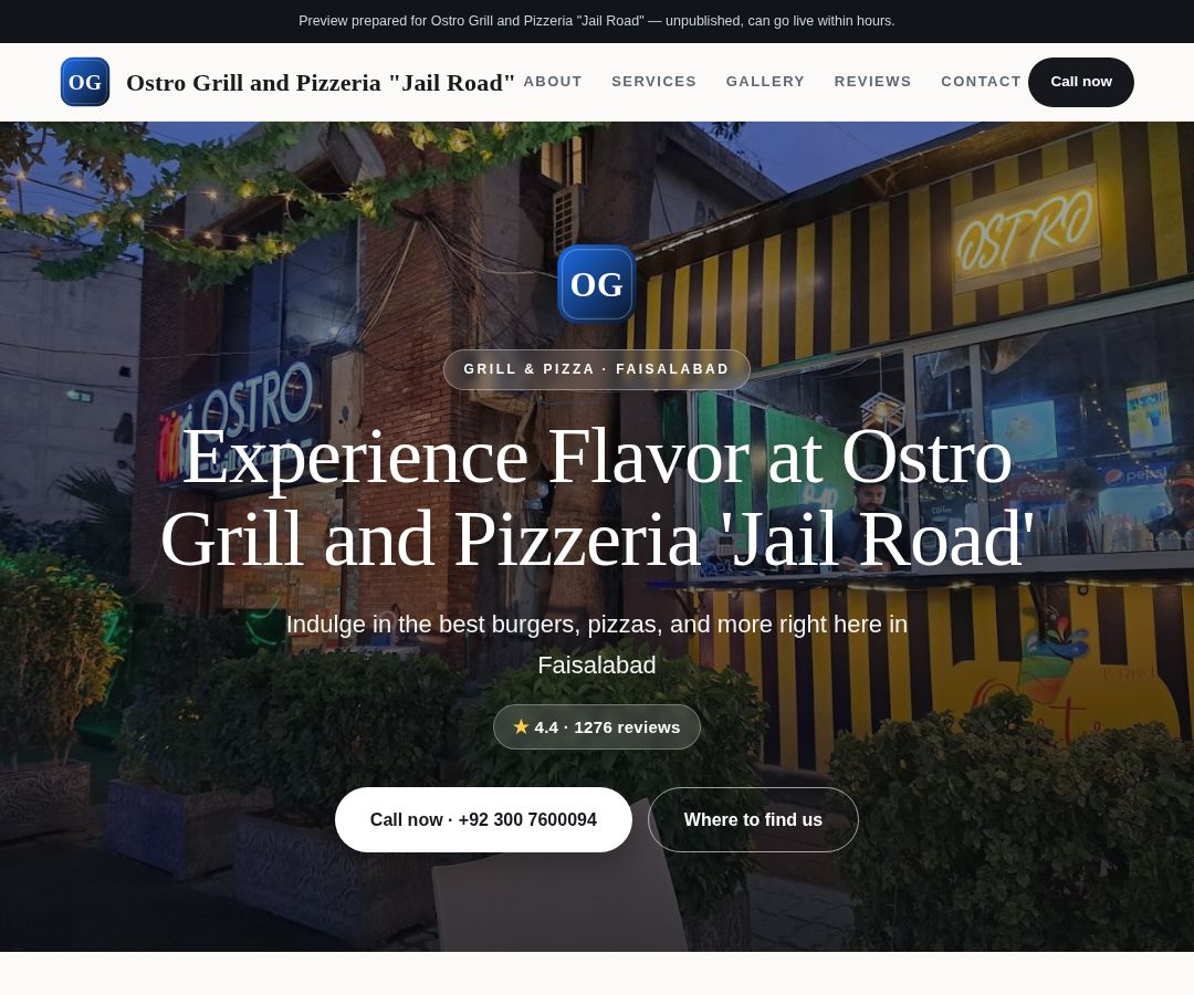 Ostro Grill and Pizzeria "Jail Road"