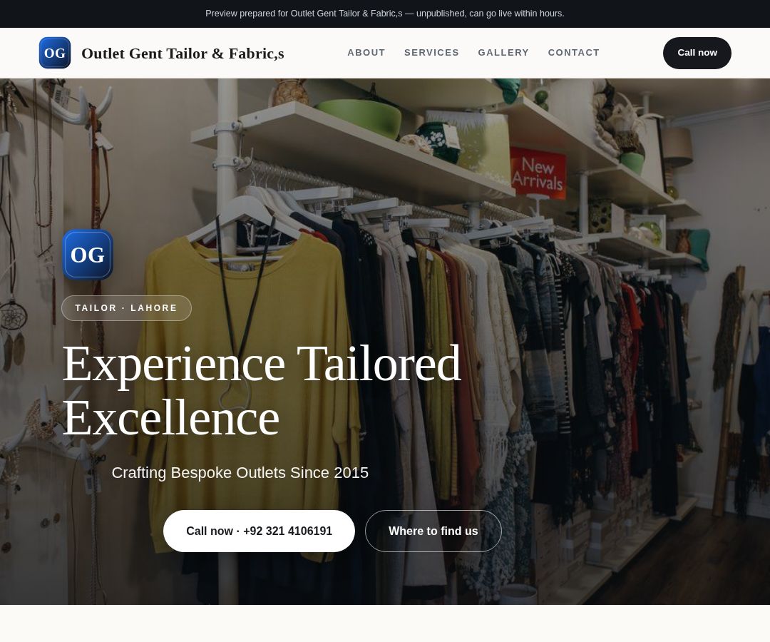 Outlet Gent Tailor & Fabric,s