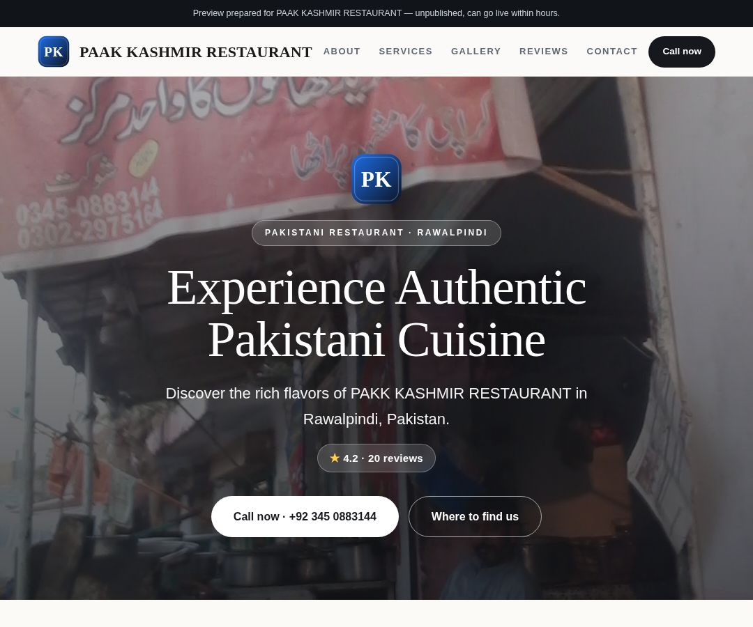 PAAK KASHMIR RESTAURANT