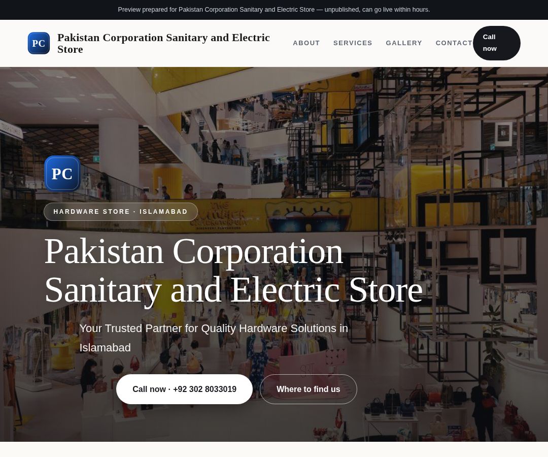 Pakistan Corporation Sanitary and Electric Store
