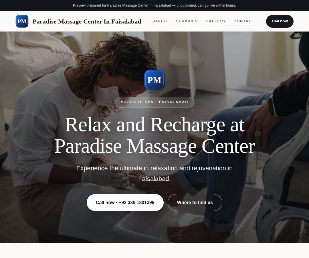 Paradise Massage Center In Faisalabad