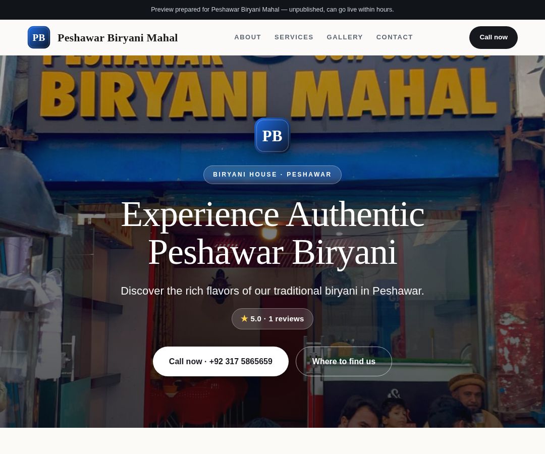 Peshawar Biryani Mahal