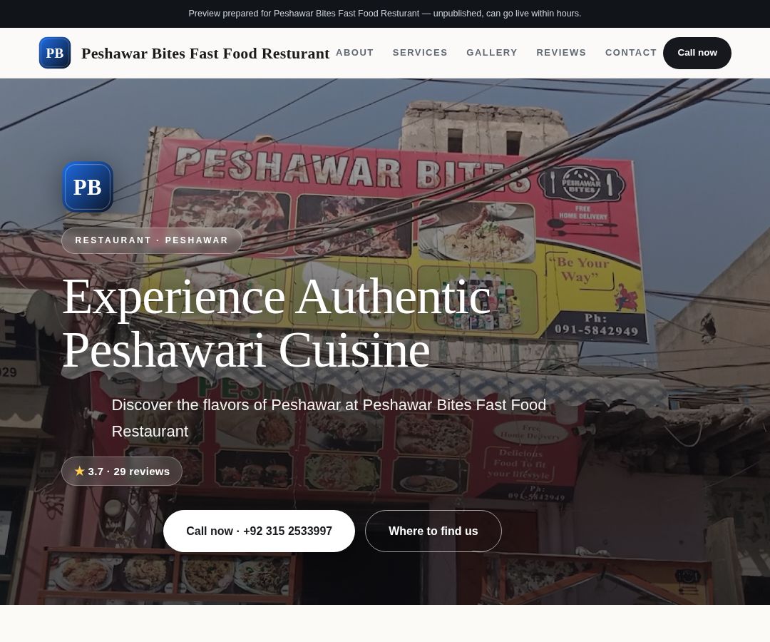 Peshawar Bites Fast Food Resturant