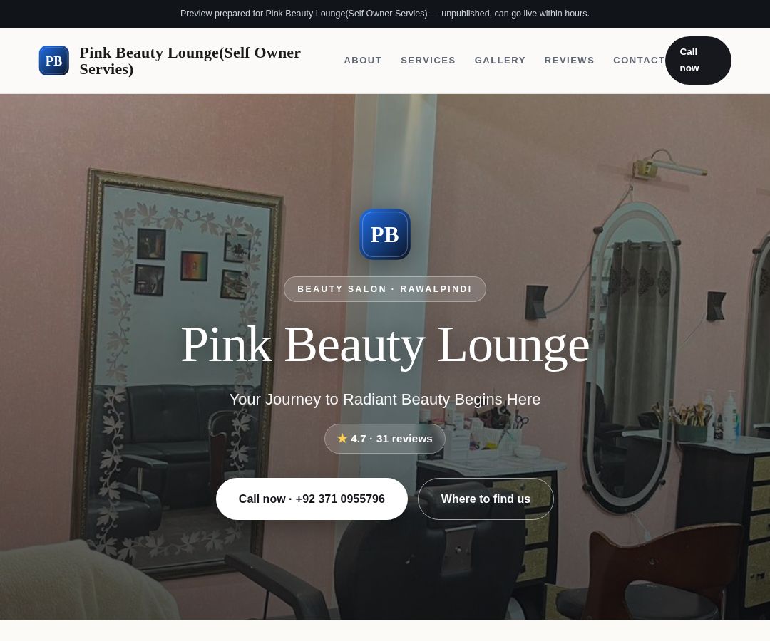 Pink Beauty Lounge(Self Owner Servies)