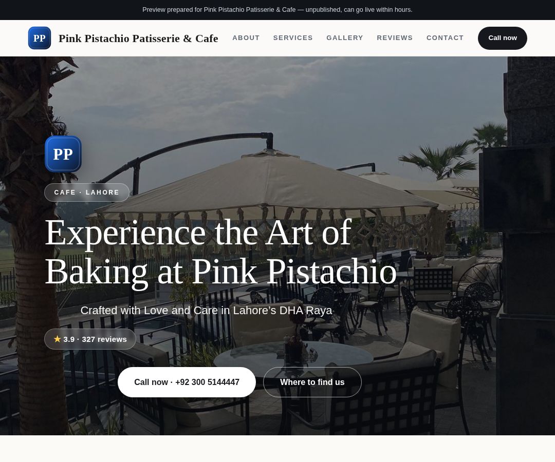 Pink Pistachio Patisserie & Cafe