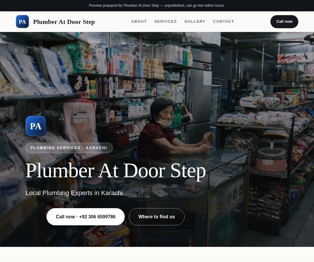 Plumber At Door Step