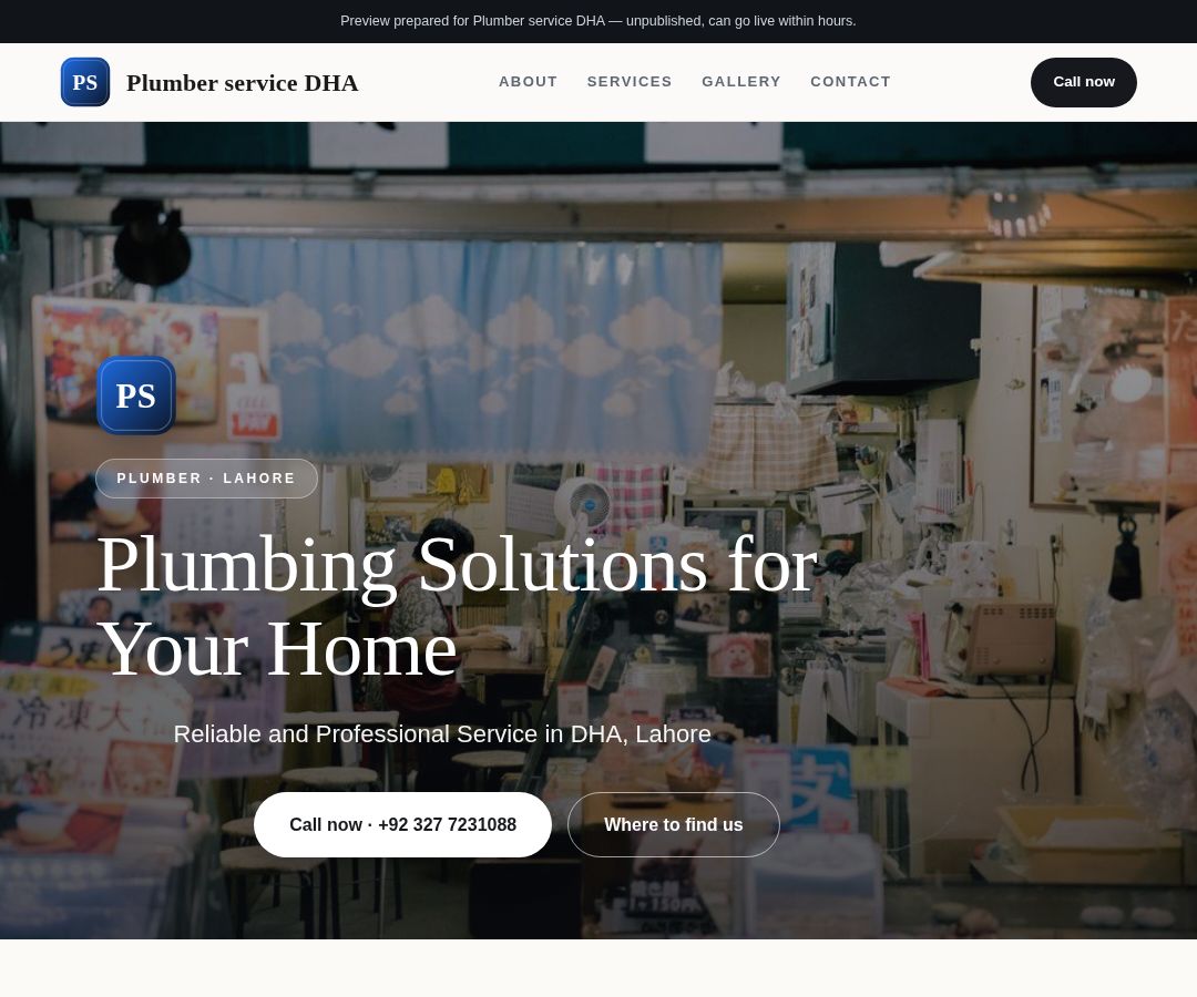 Plumber service DHA
