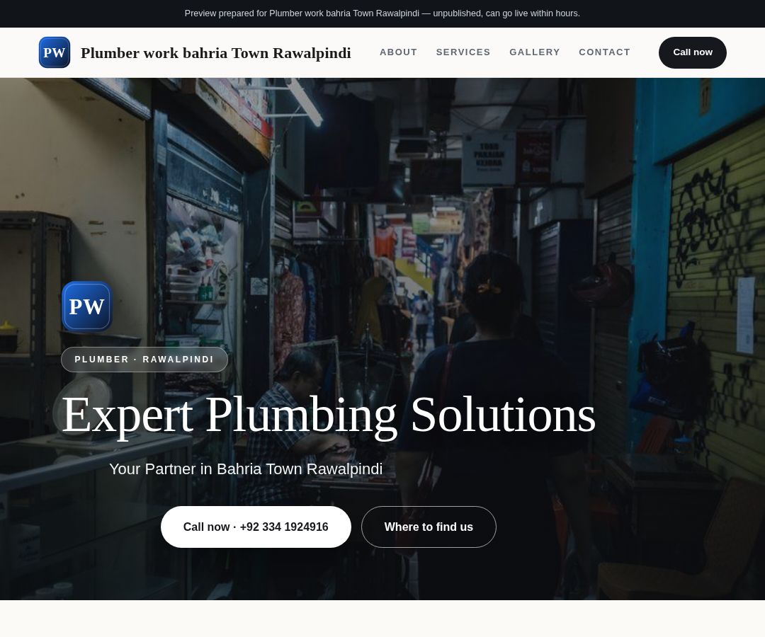 Plumber work bahria Town Rawalpindi