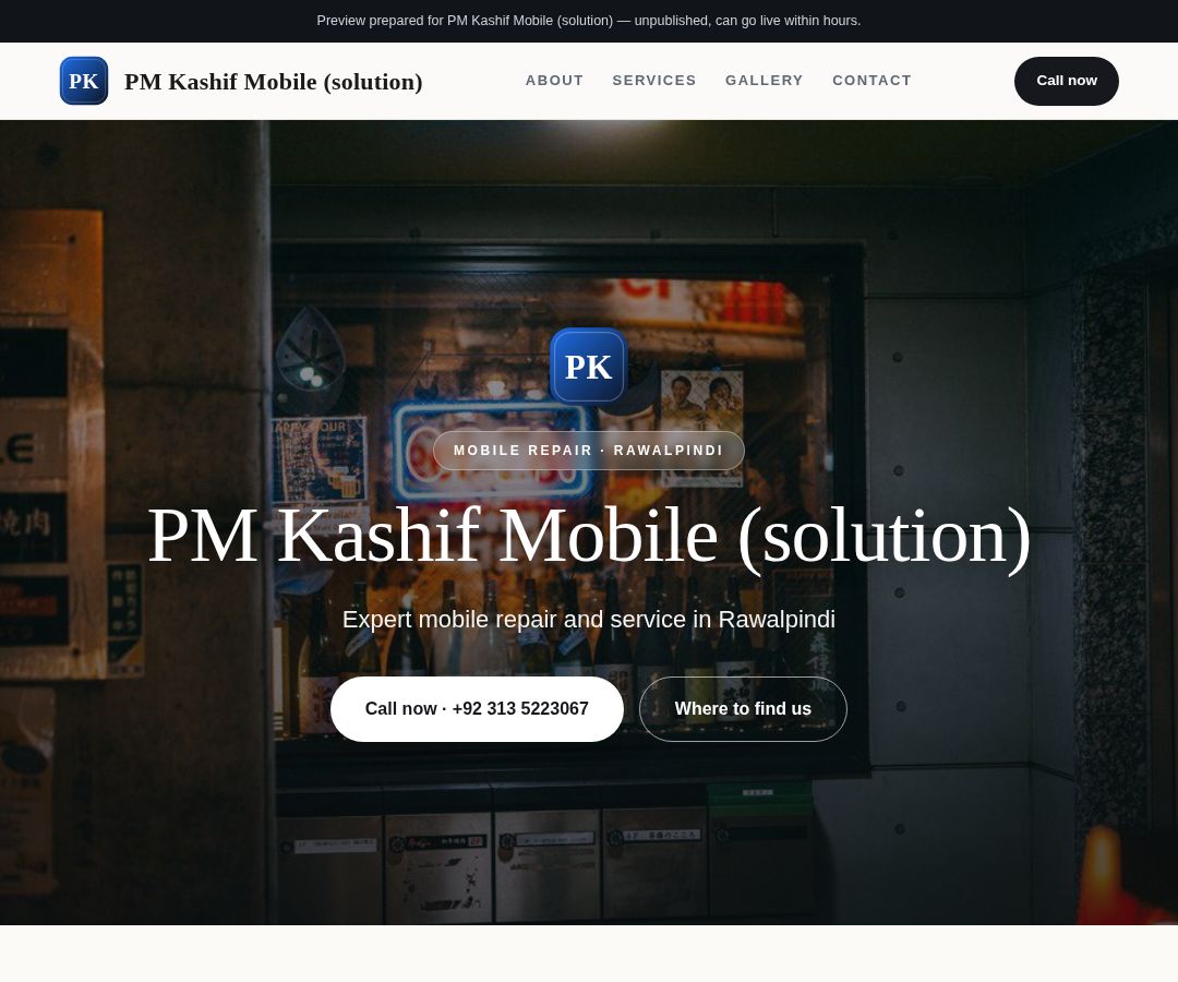 PM Kashif Mobile (solution)