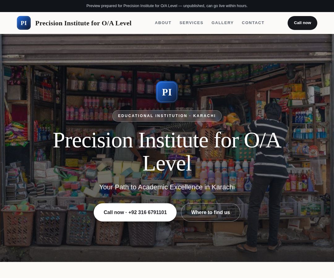 Precision Institute for O/A Level