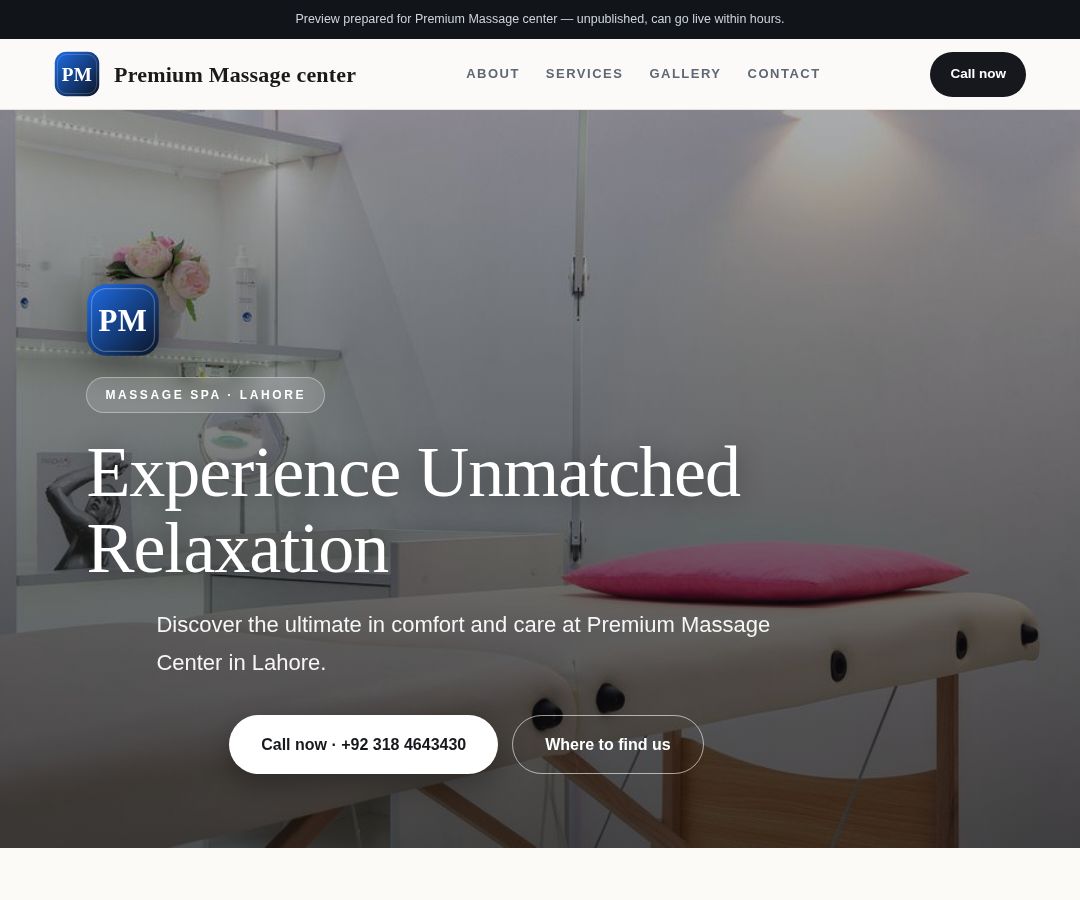 Premium Massage center
