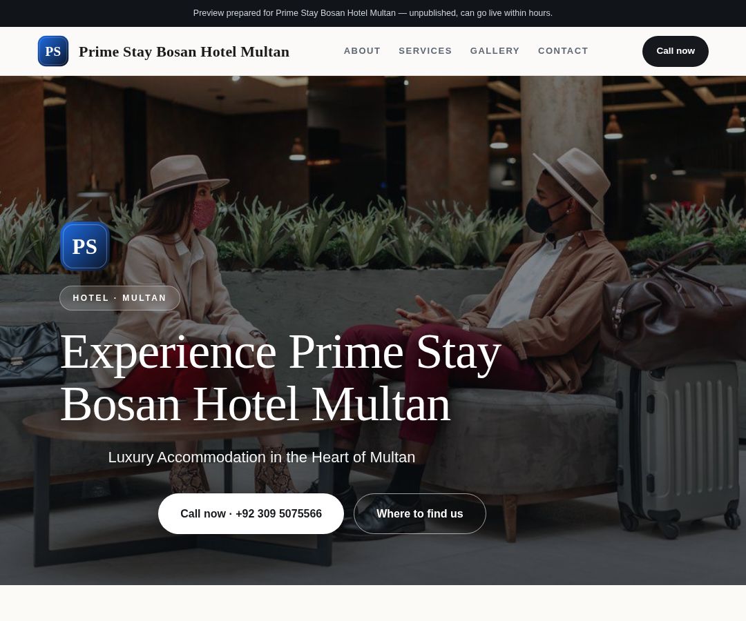 Prime Stay Bosan Hotel Multan