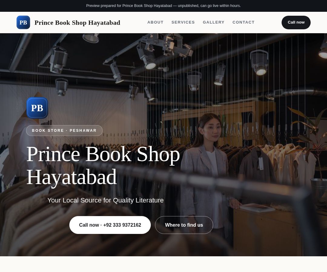 Prince Book Shop Hayatabad