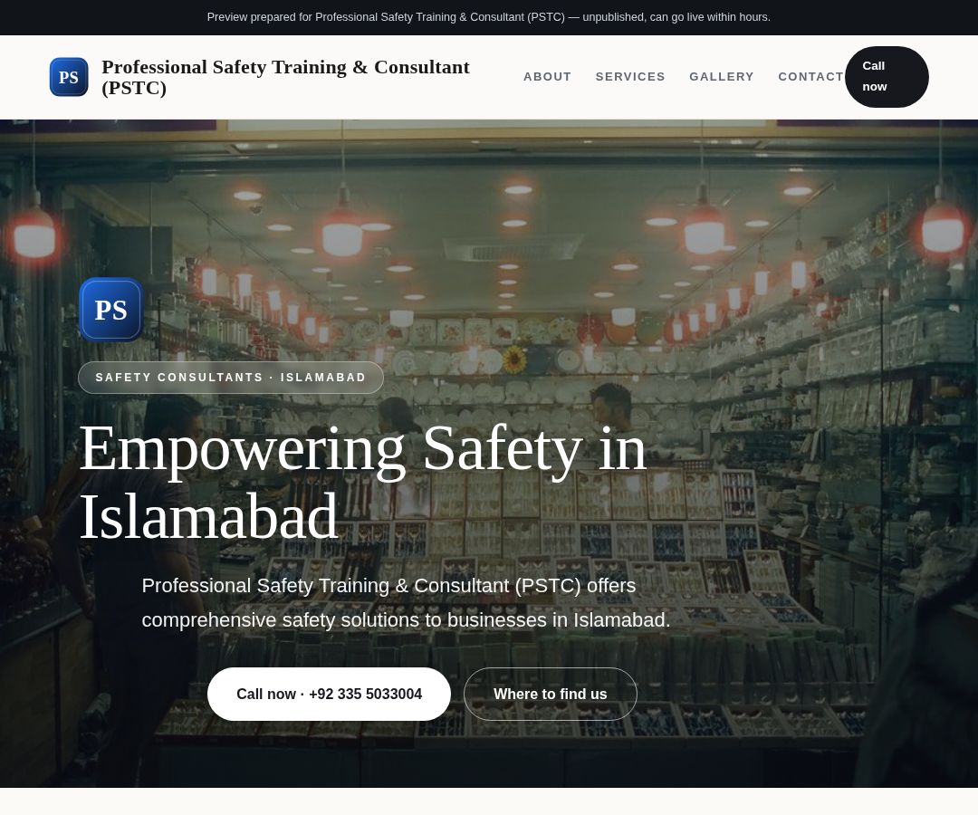 Professional Safety Training & Consultant (PSTC)