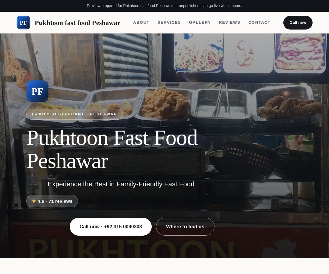 Pukhtoon fast food Peshawar
