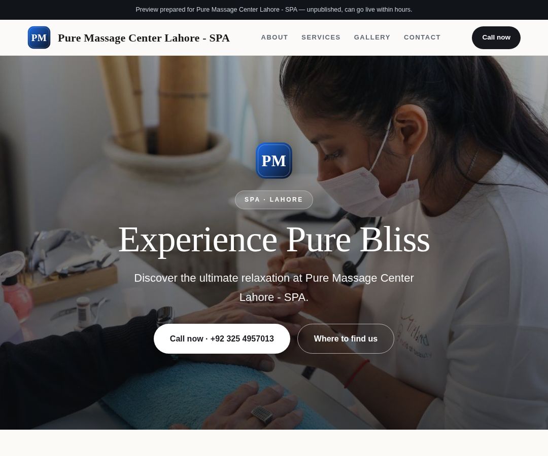 Pure Massage Center Lahore - SPA