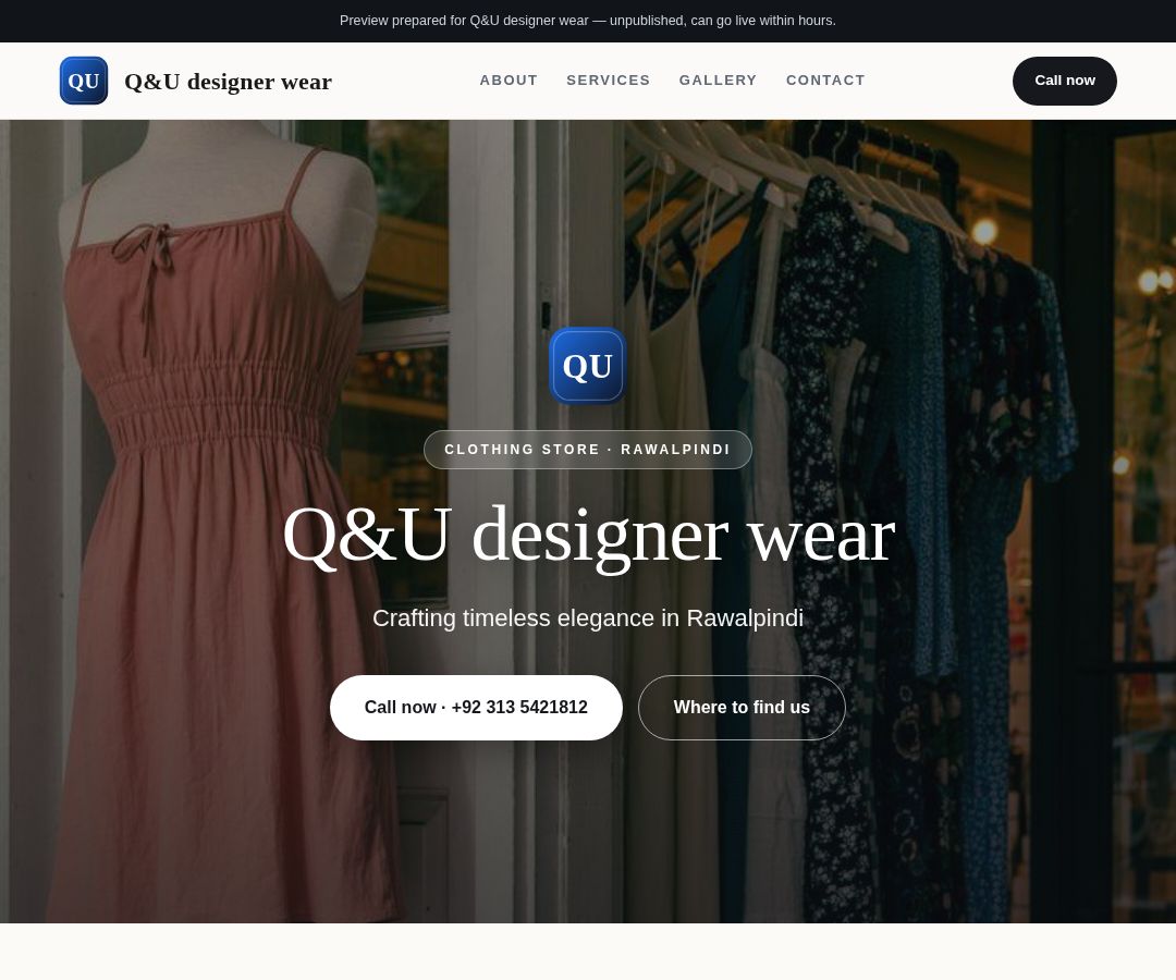 Q&U designer wear