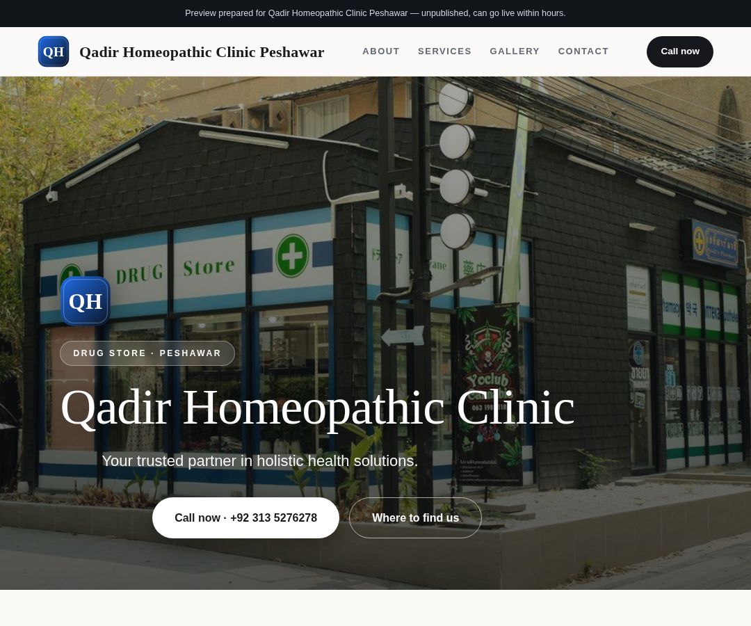 Qadir Homeopathic Clinic Peshawar