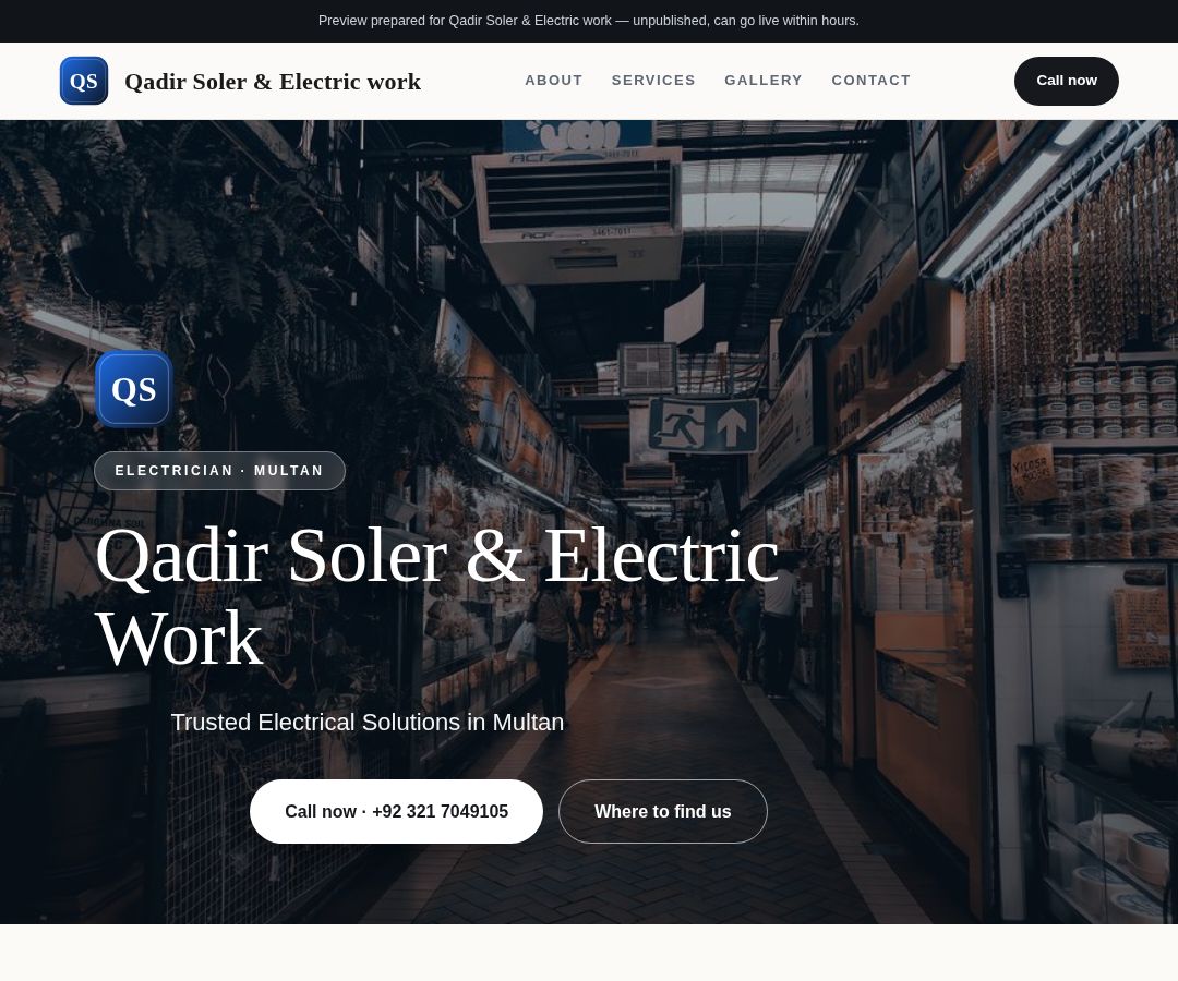 Qadir Soler & Electric work