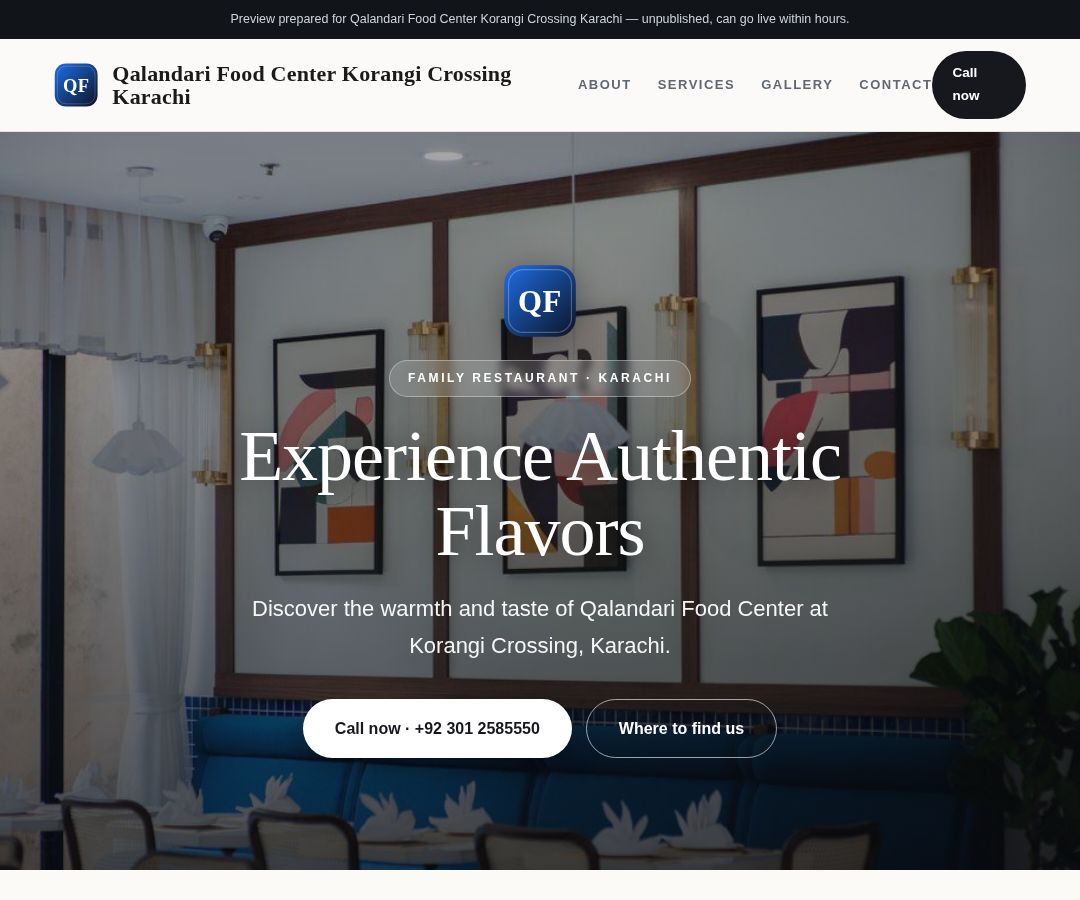 Qalandari Food Center Korangi Crossing Karachi