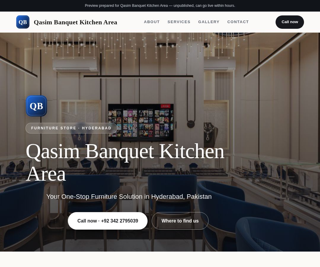 Qasim Banquet Kitchen Area