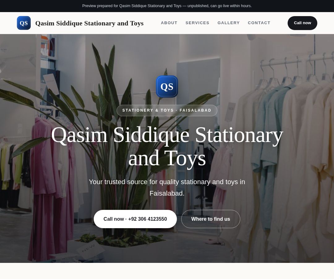 Qasim Siddique Stationary and Toys