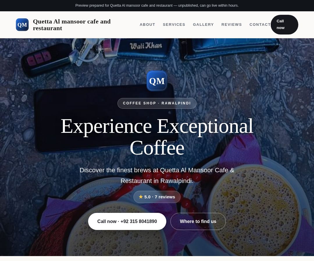 Quetta Al mansoor cafe and restaurant